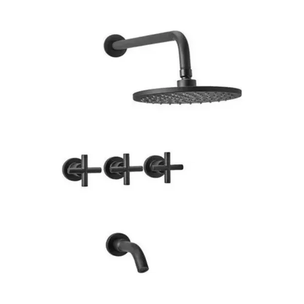 Grifería Peirano Black Velvet Plus Ducha Embutida Cromada