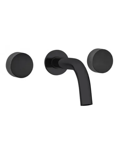 Grifería Peirano Fabric Lavatorio Pared Black – Negro Mate con Cierre Cerámico