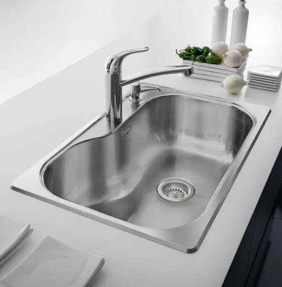 JOHNSON-LUXOR SI71A BACHA SIMPLE 71X48(PULIDO)c/orif mono y orif dosif