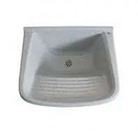 PILETA LAVADERO SIMPLE P/AMURAR 50x40x28 GRIS C/FREG.