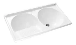 PILETA LAVADERO DOBLE OVAL 100x52x25 BLANCO