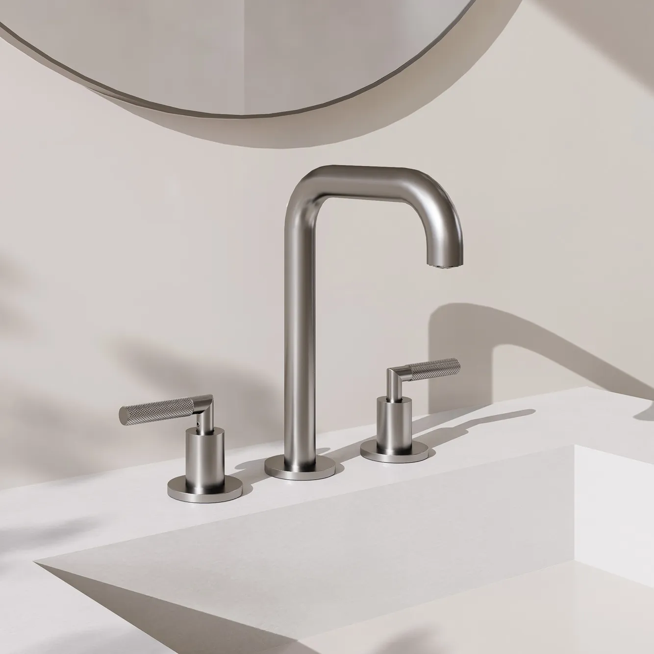 Grifería Peirano Lavatorio Cierre Cerámico Beat Nickel