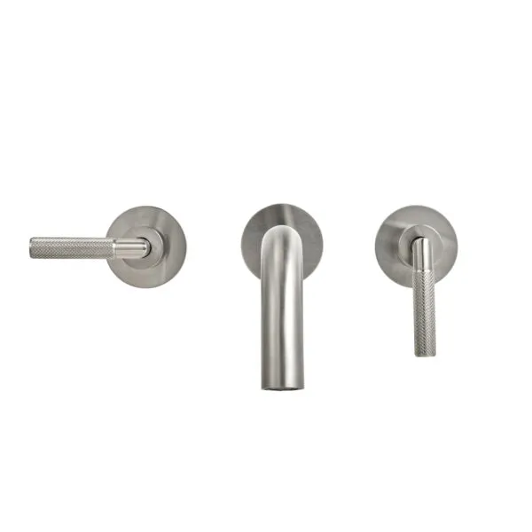 Grifería Peirano Lavatorio de Pared Cierre Cerámico Beat Nickel