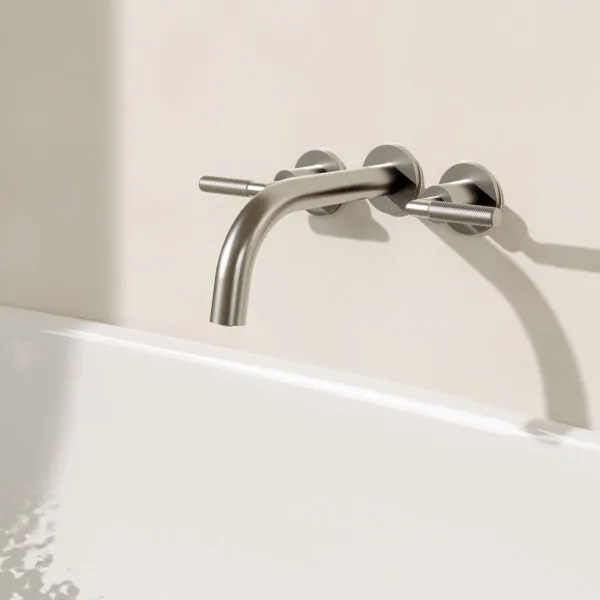 Grifería Peirano Lavatorio de Pared Cierre Cerámico Beat Nickel