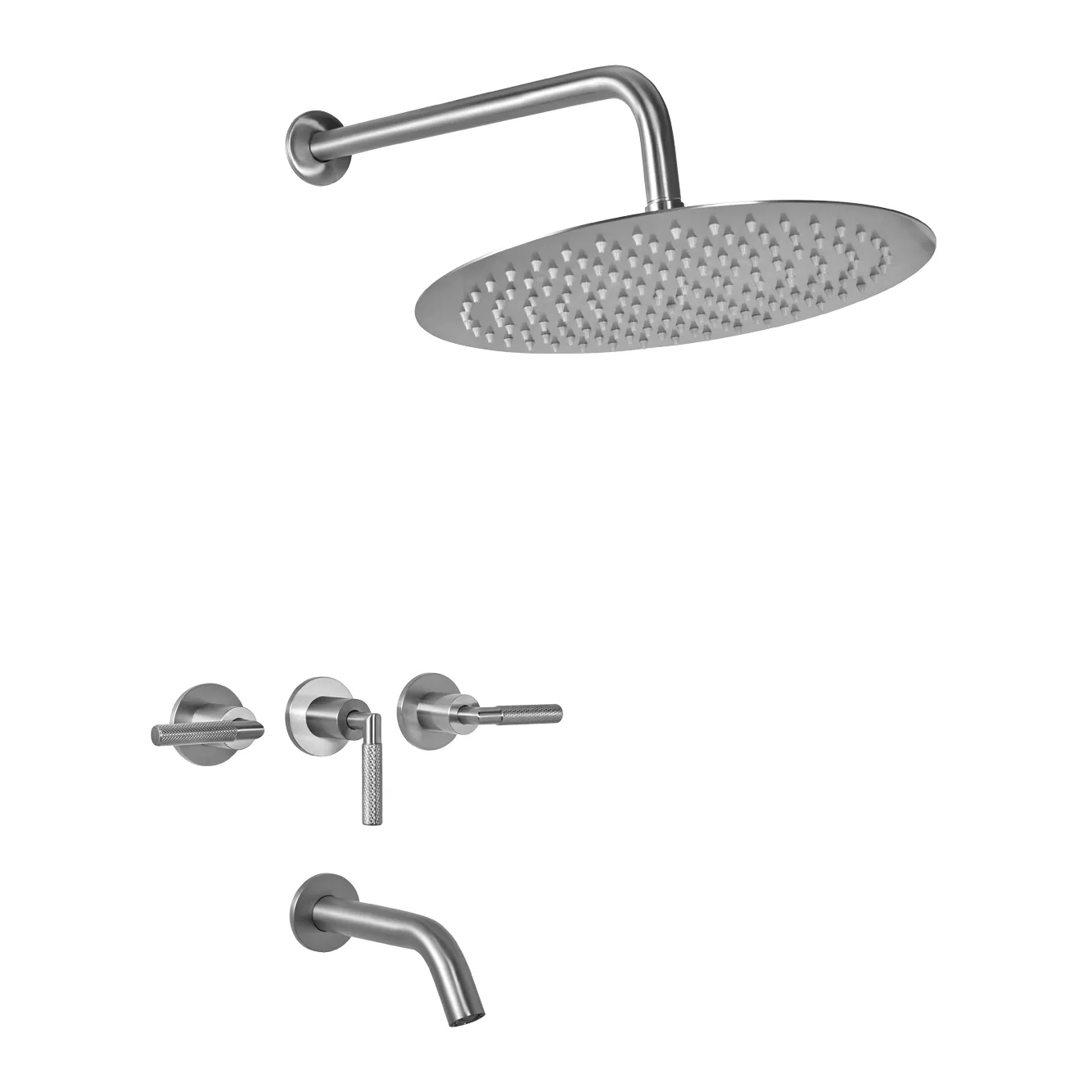 Grifería Peirano Ducha Embutida con Transferencia Beat Nickel