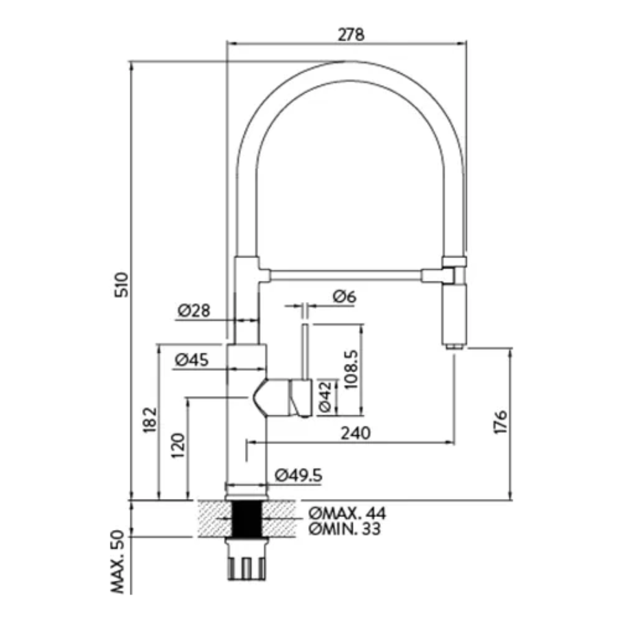 Peirano Nickel Hoop Cocina Monocomando Nickel

