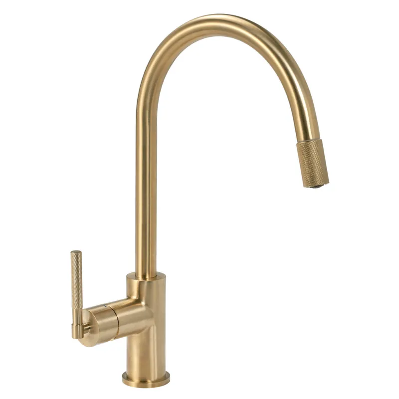 Grifería Peirano Fabric Gold Cocina Monocomando Dorado