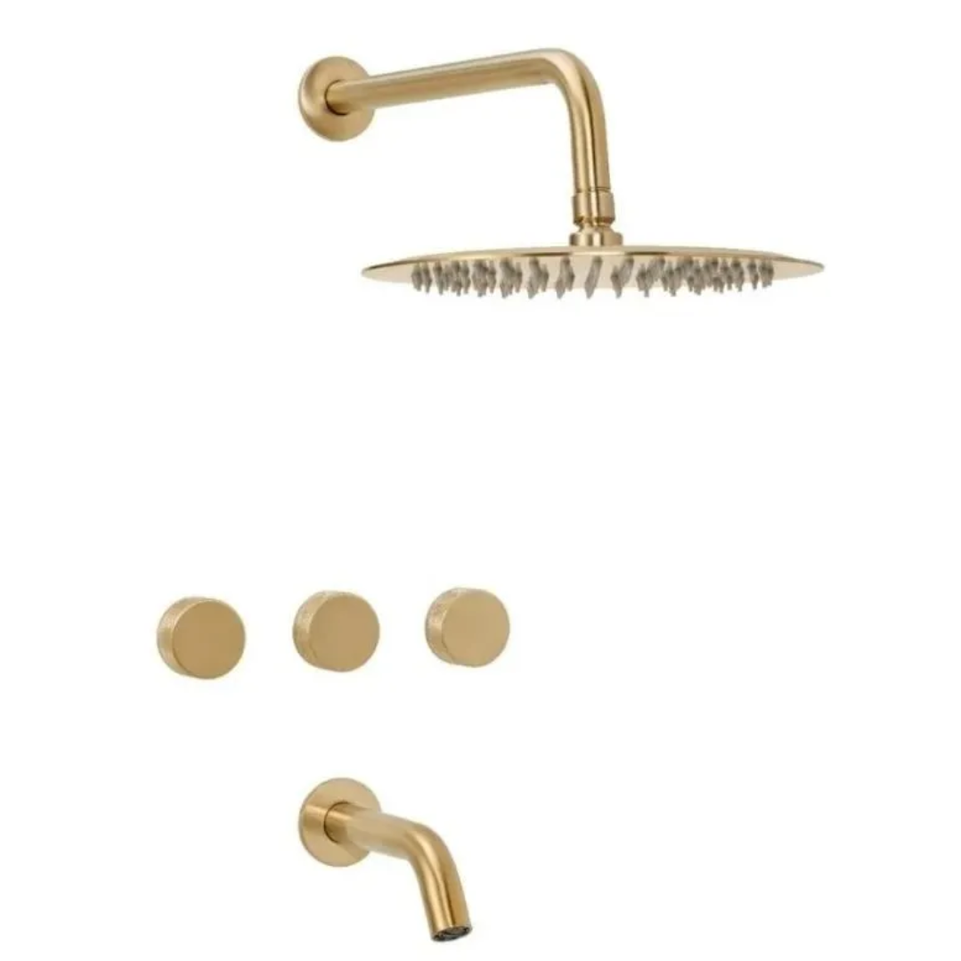 Grifería Peirano Fabric Gold Ducha Embutida con Transferencia