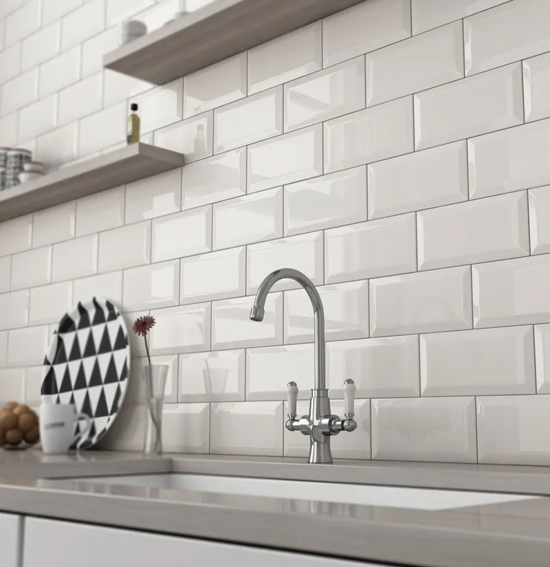 ACUARELA- BRICK NEW YORK BCO BRILLANTE BISELADO 7,7 X 15,4