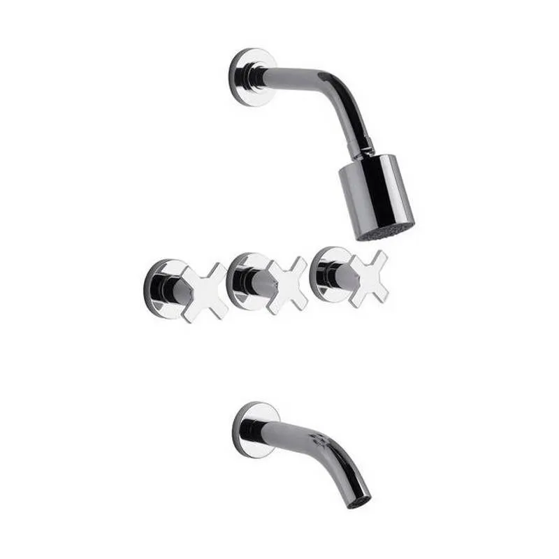 Grifería FVD7 Alerce Juego para Ducha Dos Llaves c/ Transferencia Cromo