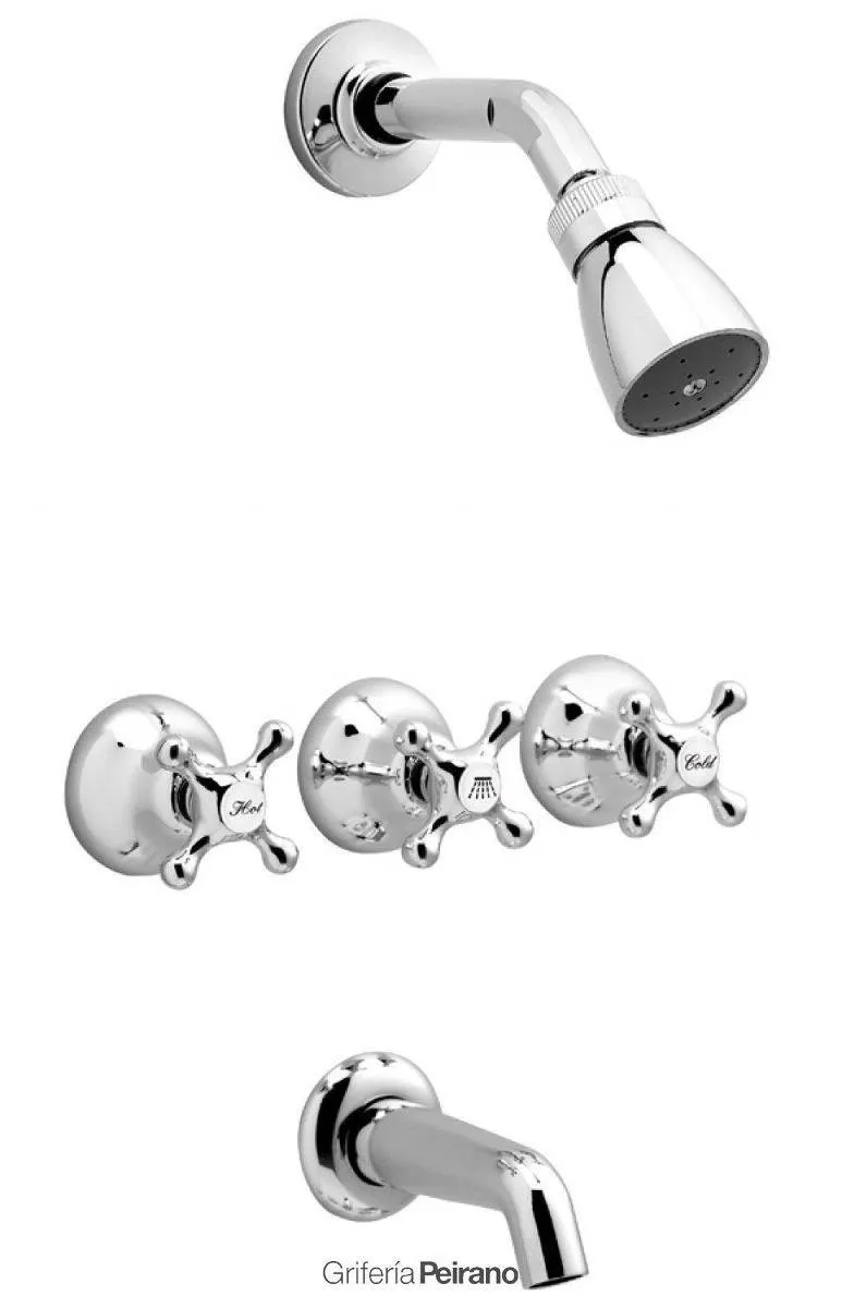Peirano Cromo Y Ducha Embutida c/ Transferencia Cromo