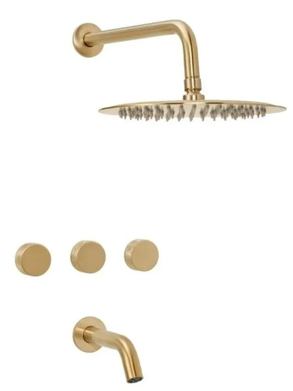 Grifería Peirano Fabric Gold Ducha Embutida con Transferencia