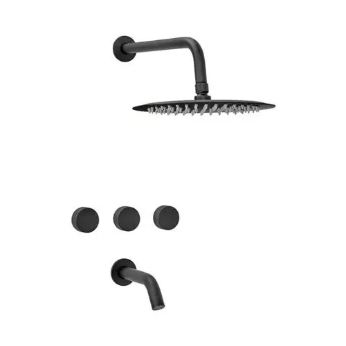 Grifería Peirano Fabric Ducha Embutir Black – Transferencia Negra Mate