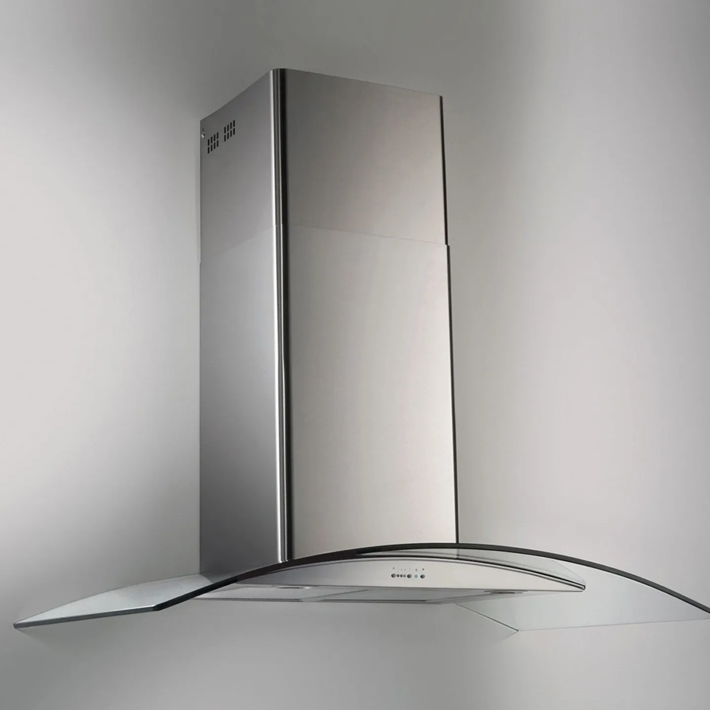 TST-CAMPANA CRISTAL CURVO PARED 60CM AC.INOX.LACAR C/ MOTOR