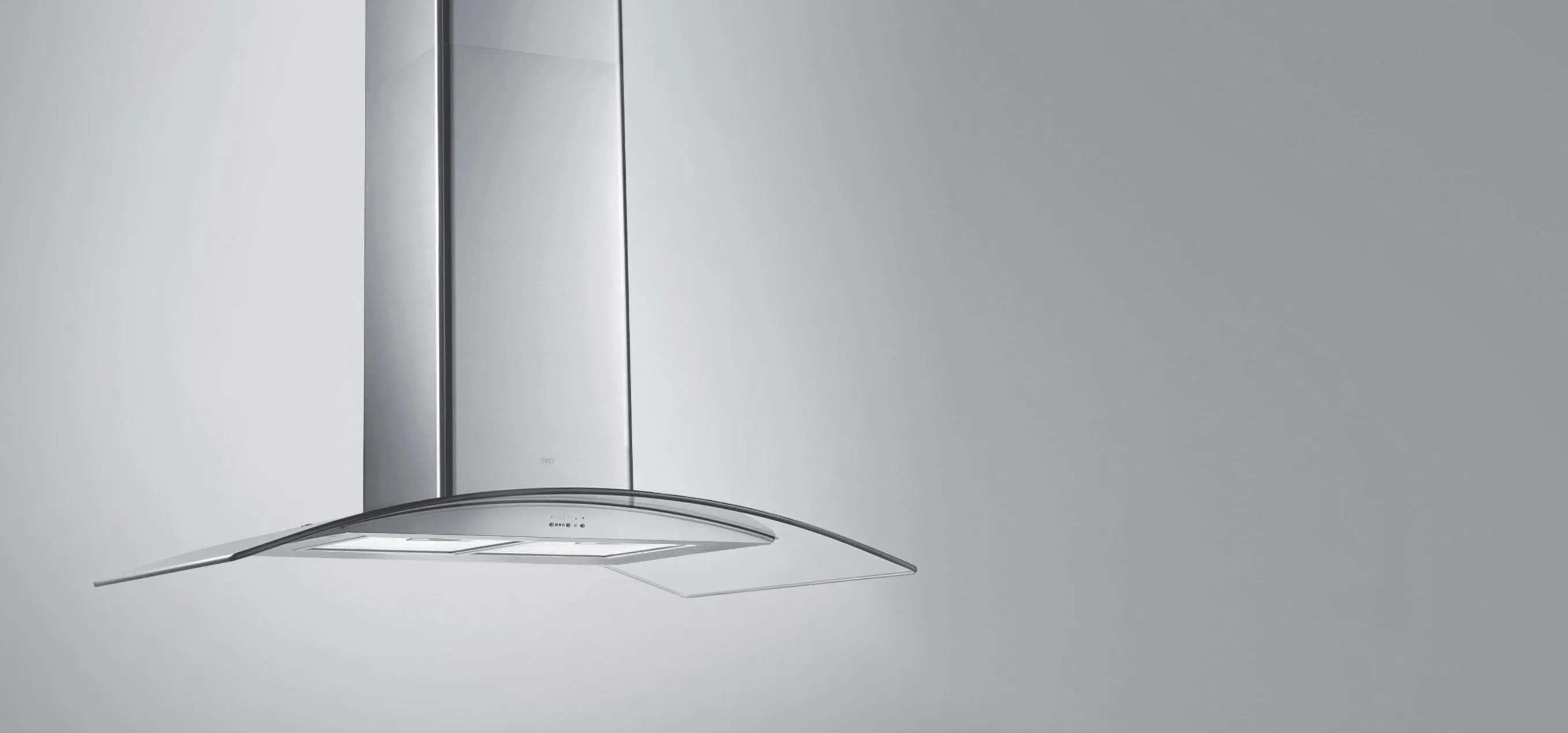 TST-CAMPANA ISLA LACAR CRISTAL CURVO 0.90MT A.INOX C/MOTOR