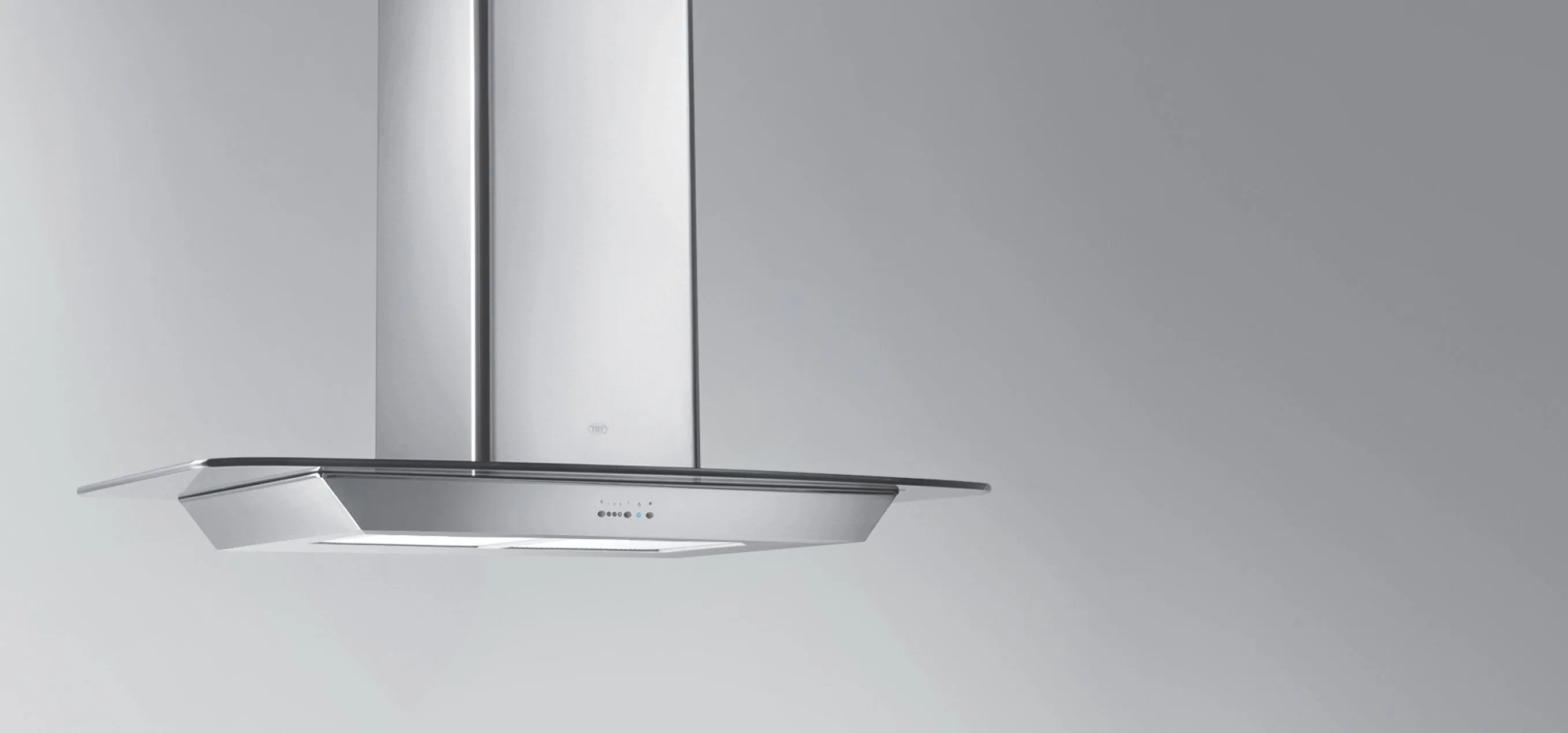 TST-CAMPANA ISLA TAMEL CRISTAL RECTO 0.90MT A.INOX C/MOTOR